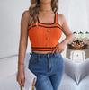 Women Sleeveless Neck Tees V Solid Color T Shirt Ladies Tee Shirt Street Knitwear Wear Top