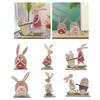 Easter Bunnies Wood Sculptures Rabbit Figurine Rabbit Sculpture for Elegant Homes Decoration and Celebration Displays
