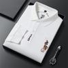 Men's Spring and Autumn New Embroidered Polo Shirt Men's Fashion Korean Style Lapel Long Sleeve T-shirt