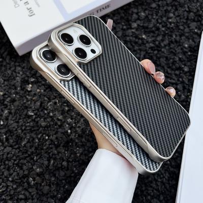 Geeignet für IPhone16 Randlose Kohlefaser-Handyhülle, Apple 15proMax High-End-Feeling Sturzsichere 14 Schutzhülle