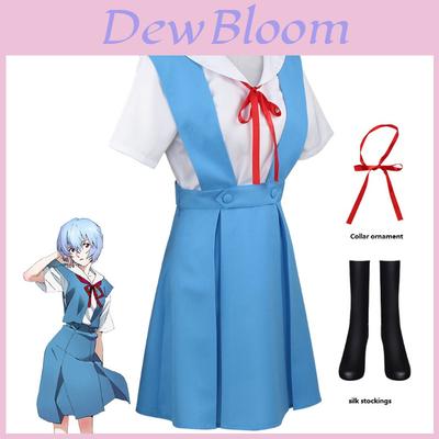 Gk-o Anime Ayanami Rei Asuka Langley Sohryu Schooluniform Cosplay Kostuum Polyester Materiaal Authentiek Uiterlijk Naar Karakter