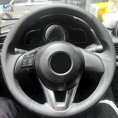 Car Braid Steering Wheel Cover For Mazda CX-5 CX5 Atenza 2014 New Mazda 3 Axela CX-3 Scion iA 2016 Perforated Microfiber Leather
