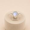 Rainbow Moonstone Kite Ring In 925 Sterling Silver, Handmade Minimalist Gemstone Ring, Boho Crystal Jewelry for Women