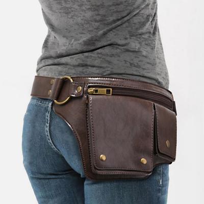 Bolsa Retro Europea y Americana para Deportes al Aire Libre, Bolso de Hombro Ajustable, Riñonera, Estilo Motociclista