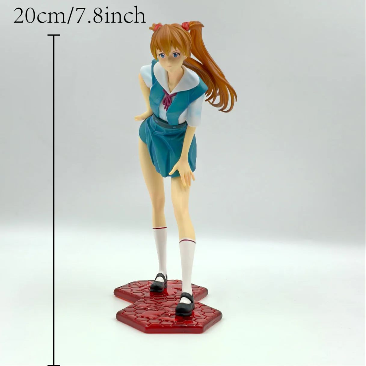 

7.8 20cm inch Anime Asuka Langley Soryu Action Figures Pvc Statue Desktop Ornamen Collection Statue Model Decoration Room Desk T синий