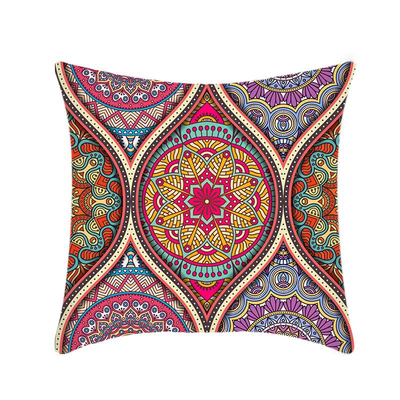 Spliced Colorful Mandala Traditional Ethnic Pattern Car Throw Pillows, Sofa Bay Window Pillow Covers and Cushions