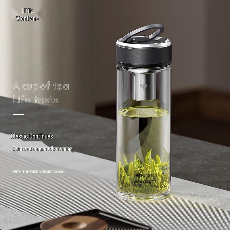 

WANXIANG Single-Layer Portable Glass Tea Cup