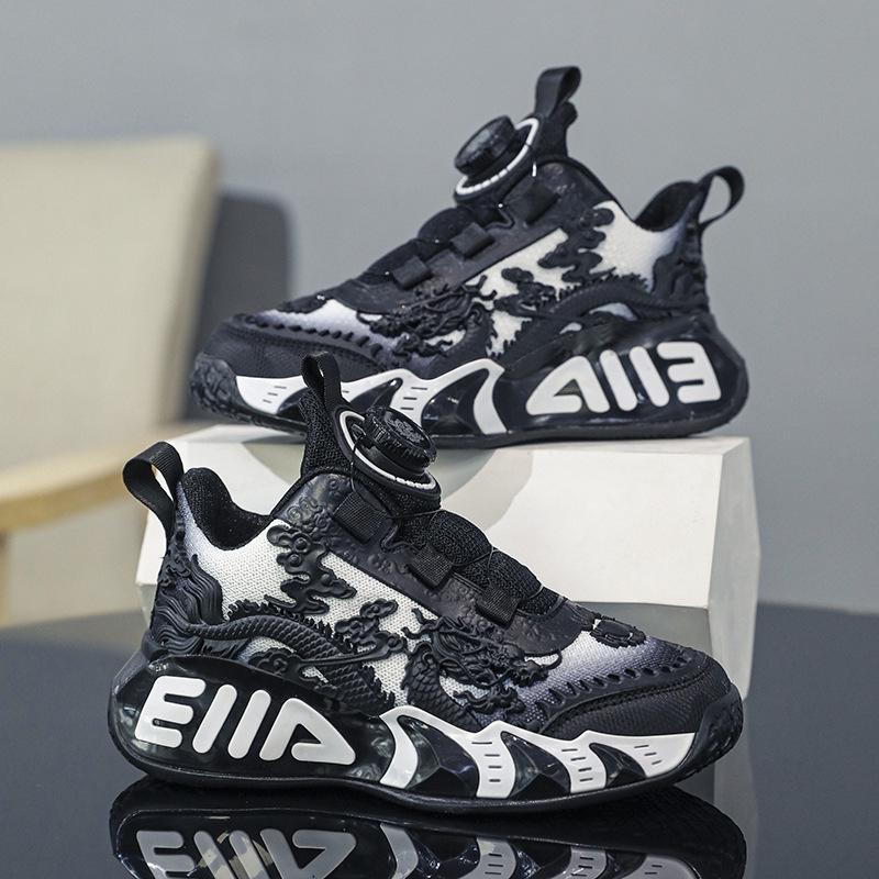 Children's Guochao Basketball Shoes Boys' Shoes 2025 New Spring and Summer Year of the Dragon Limited Sports Shoes Children's Trend