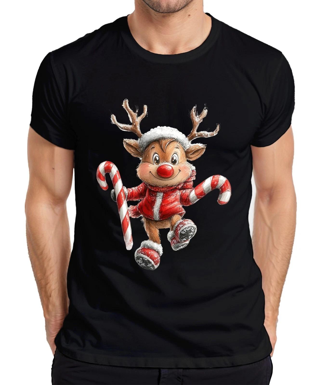 Weihnachtsrentier rote Nase lustig Kinder Geschenk Retro Herren T-Shirt S