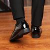 Formal Office PU Leather Black Shine Business Casual Shoes JZ-2385