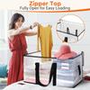 Heavy Duty Woven Moving Bags with Zippers Large Capacity Storage Totes for Clothes Bedding Foldable Luggage Organizer for Travel Moving College Dorm