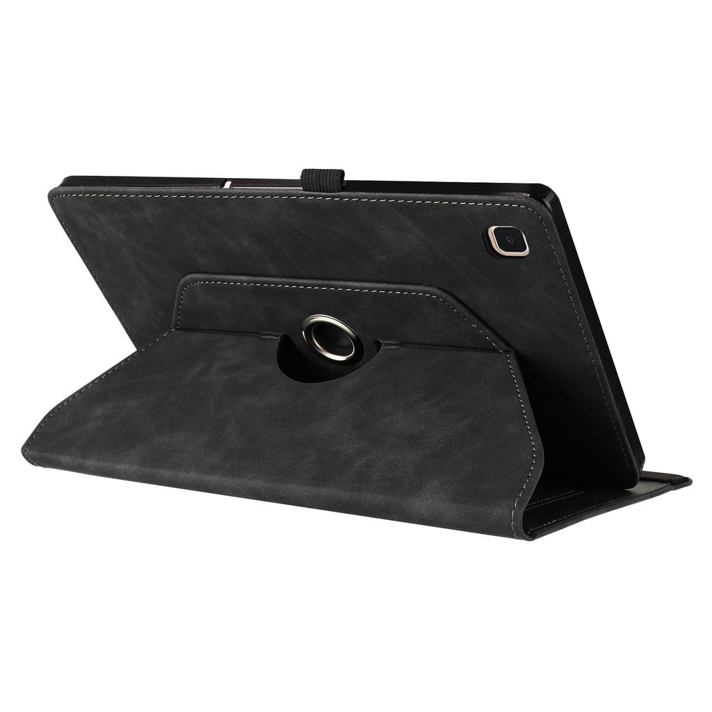 For Samsung Galaxy Tab A7 10.4 (2020) Case Rotating Stand Card Holder Smile Imprinted Microfiber Leather Tablet Cover