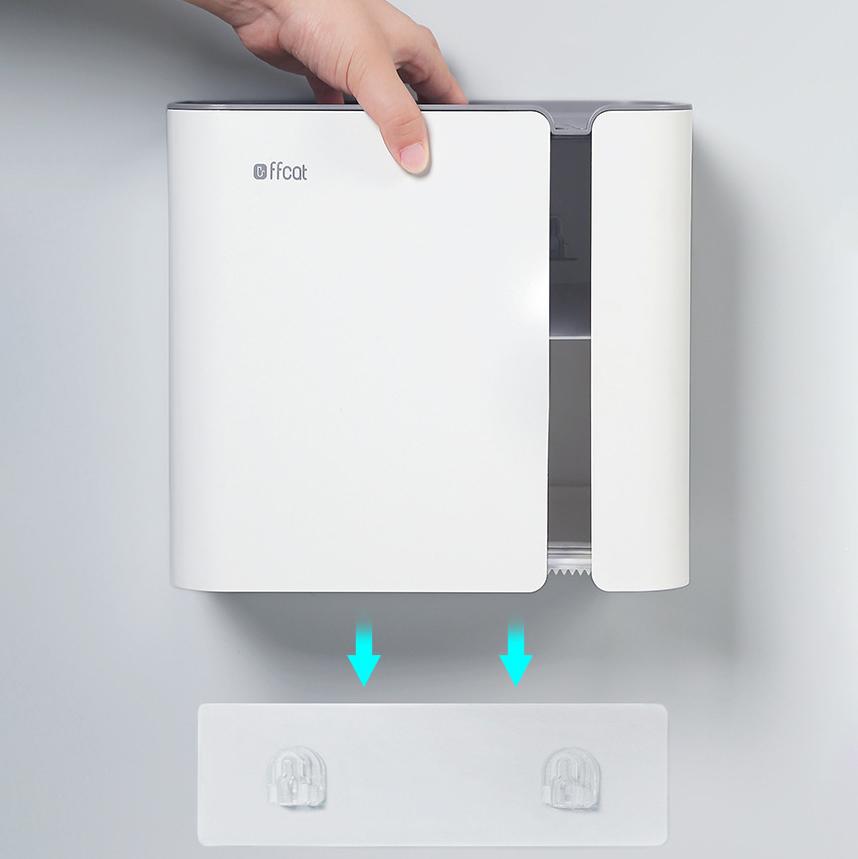 Cutie de țesut igienic Hârtie igienică Role de hârtie desenabile Hârtie igienică Agățat pe perete de uz casnic Suport de depozitare rezistent la apă, neperforat