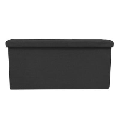 Rectangular Storage Ottoman Pouf Foldable Fabric 76x38x38cm | Home | Ottoman Style | Durable Fabric Bottom
