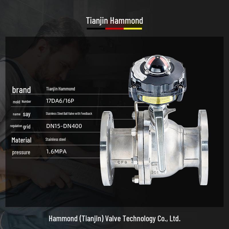 Hammond Stainless Steel Ball Valve with Feedback, Limit Switch & Position Indicator (Q41F-16P)