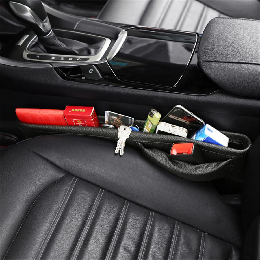 Pair Car Hidden Seat Gap Filler Pockets Leak Stop Pad Soft Padding Phone Cards