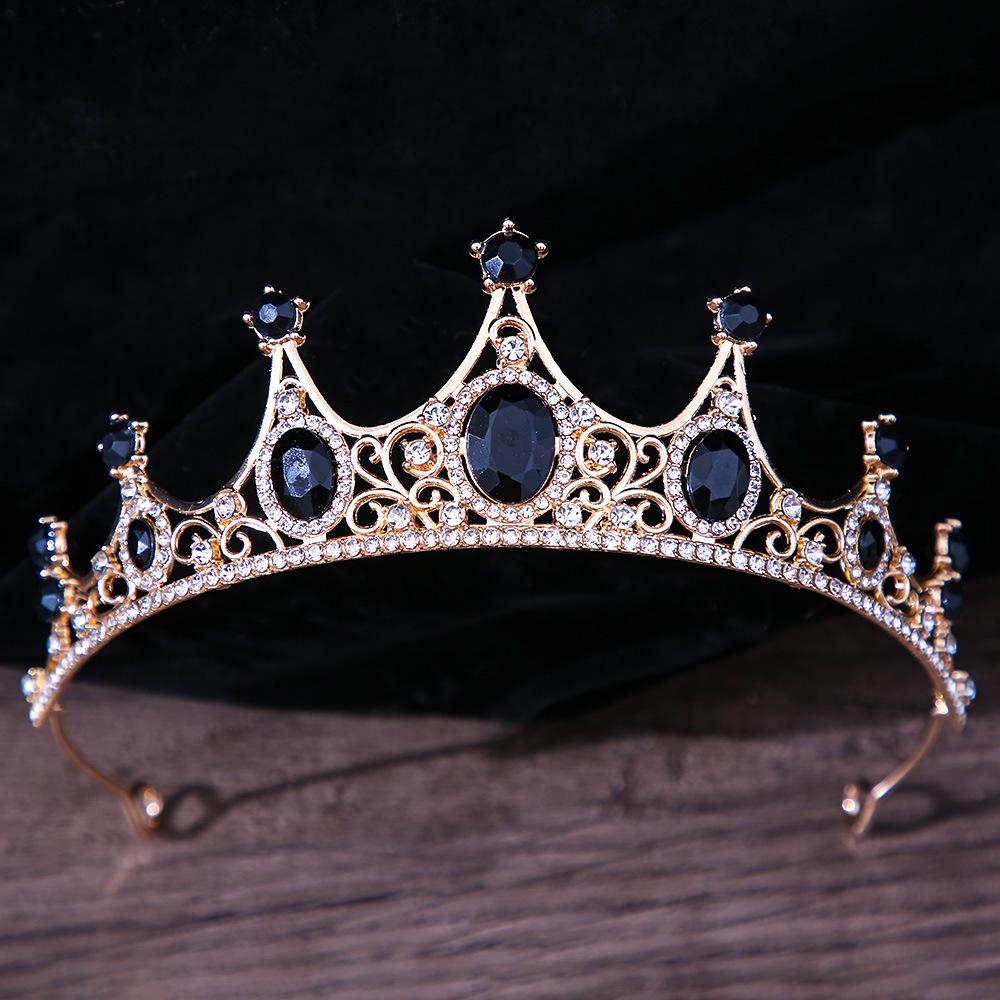 DIEZI Luxury Elegant AB Crystal Crown Hair Accessories Tiara For Women Party Red Purple Rhinestone Bridal Crown New Hair Zircon