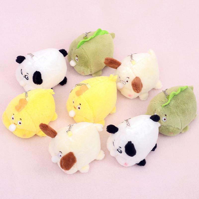 10cm 1Pcs Puffing Bubble Cute Pendant Blowing Bubble Puppy Cute Panda Head Doll Pendant Bag Keychain Plush Toy