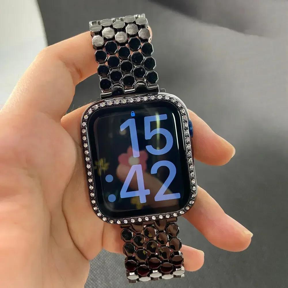 Women Stainless Steel Strap For Apple Watch Ultra 3 49mm Metal Band For iWatch Series 11 10 9 8 6 5 Se 7 46mm 45mm 38mm 42mm 40mm 44mm Luxury Bracelet