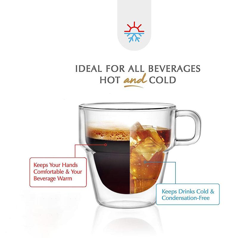Double Wall Stackable Glass Cup Creative Thickened Models of Household Water Cup Borosilicate Heat-resistant Glass Coffee Cups