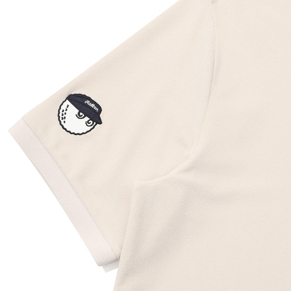 MALBON GOLF Premium Terry Open-Neck T-Shirt Cream (Man)