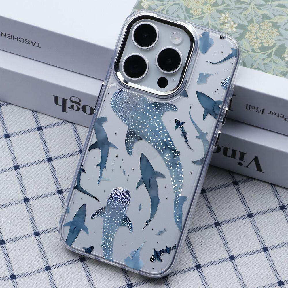 Whales Phone Case For Iphone 17 14 Pro Max 12 Plus 13 11 15 16 17E 16E Transparent High Hardness Shockproof Cover