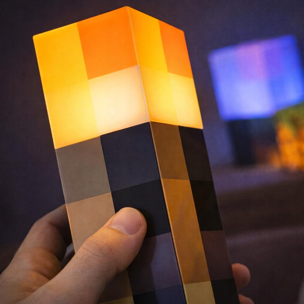 Lampka Nocna Pochodnia Inspirowana Minecraft Gamingowa Kolorowa Led