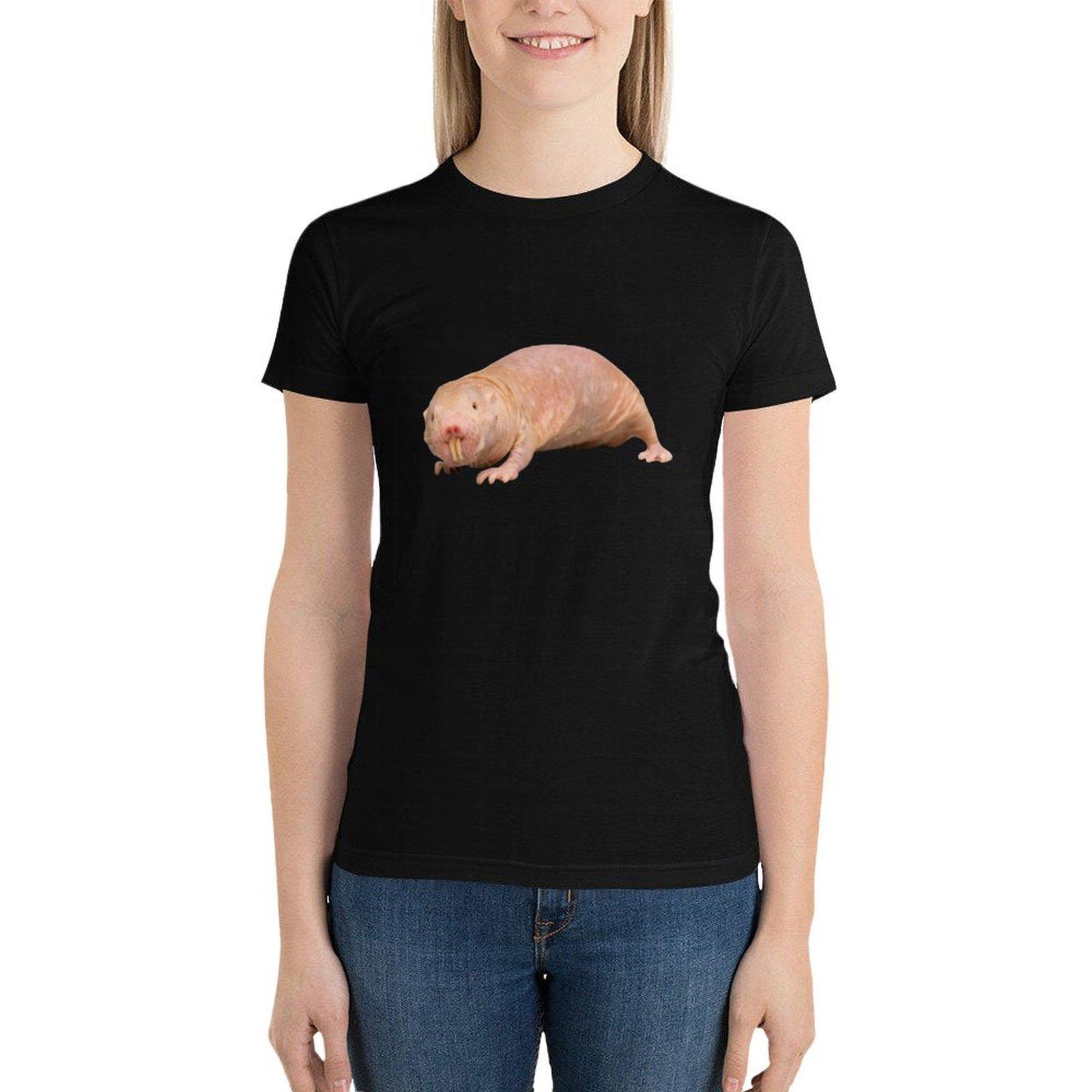 

Mole Rat T-Shirt Tees Lady Clothes Woman Fashion M чорний
