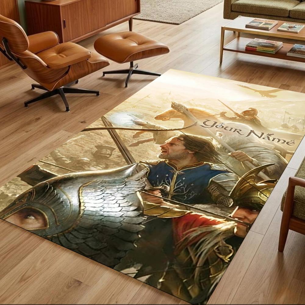 Lord Rings Customized Name Floor Rug Office Rug Design for Balcony Living Rooms Bedrooms Kitchen Antislip Carpet Anime Office Decor