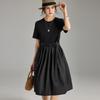 Women's Cotton Blend Short Sleeve Midi T-Shirt Dress