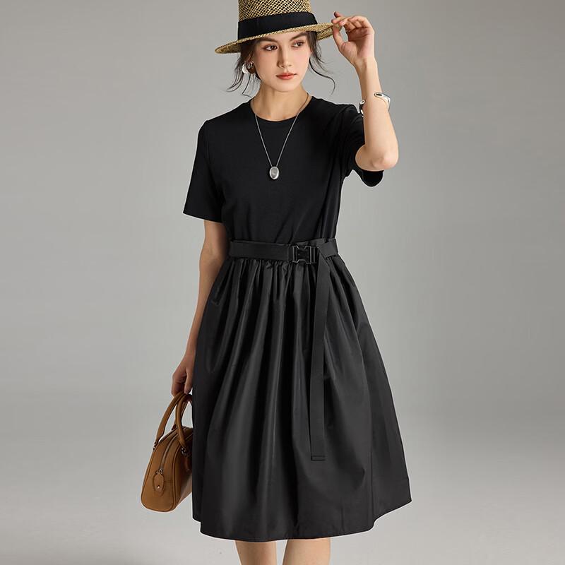 Women's Cotton Blend Short Sleeve Midi T-Shirt Dress