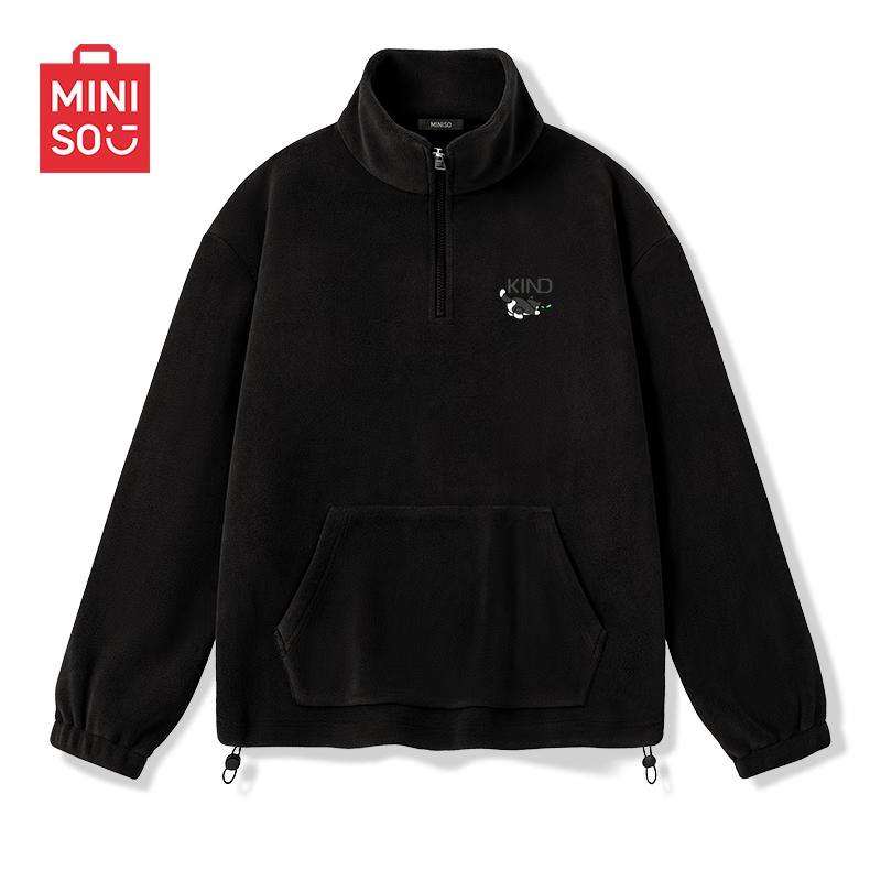 MINISO Men's Half-Zip Fleece Lined Sweatshirt