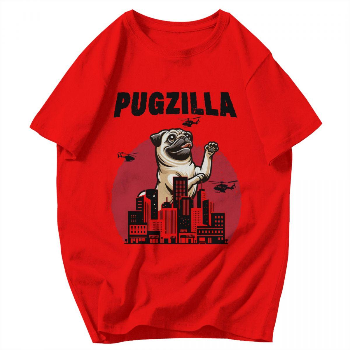 Мужская футболка Pugzilla Любитель собак Забавная Японская мопс Любитель собак Ретро Идея Y2K Графика Качество Унисекс Одежда Футболки S