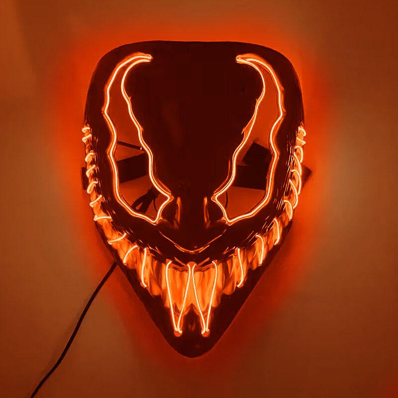 New Personalized Creative Halloween Led Glow Neon Terror Fluorescent Mask Mask