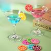 Food-grade Silicone Label Stickers for Distinguishing Orange Wine Cups, Party Wine Tags, Cocktail Cups.