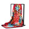Women Silk Imitation Square Scarf Foulard Print Satin Kerchief Hairband Neckerchief Head Hijab Lady Headband Bag Ribbon 90X90Cm