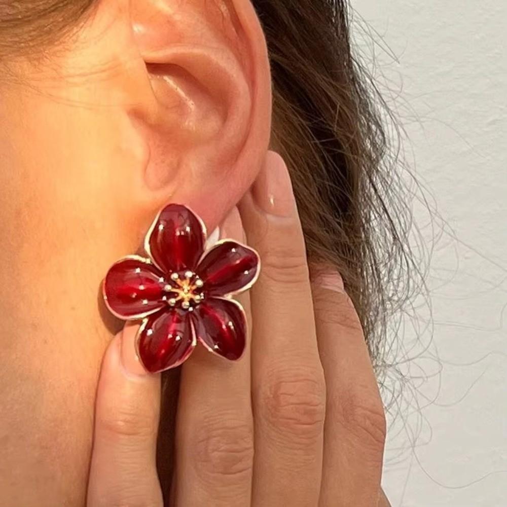Multicolored Flower Earrings Alloy Spring Summer Earrings Exquisite Jewelry Gift Women