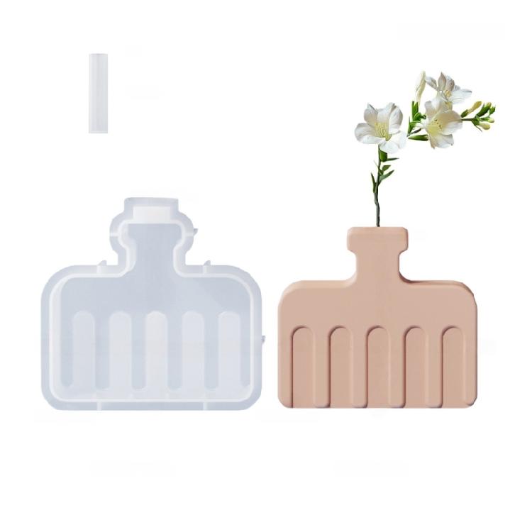 Flower Vase Silicone Molds for Epoxy Resin Flower Vase Home Decoration Easy Demolding Striped Silicone Vase Molds
