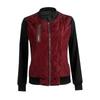Stylish Womens Classic Padded Bomber Jacket Vintage Zip Biker Coat Long Sleeves