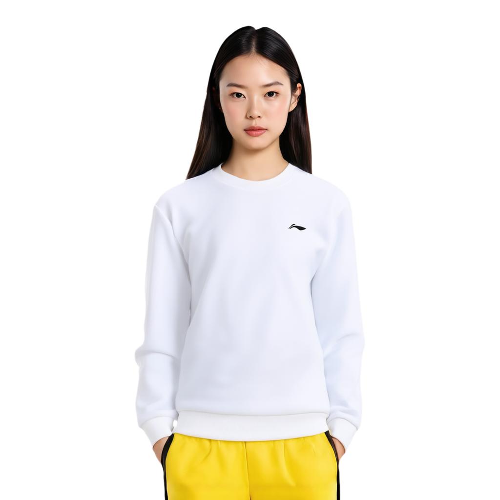 Men's Sweatshirt Li-Ning Li Ning Casual Loose Fit Crew Neck Drop Shoulder Fleece Lined Pullover Brand Logo