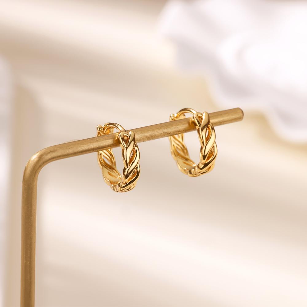 Edelstahlketten-Ohrringe für Frauen Vintage Goldfarbene Ketten-Creolen Hochzeit Valentinstag Schmuckgeschenk Kostenloser Versand
