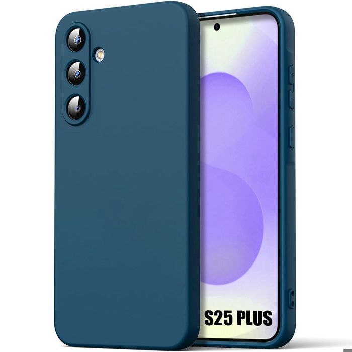 Coque pour Samsung Galaxy S25 Plus (Galaxy S25+), Silicone Liquide Bleu Marine - BOOLING®