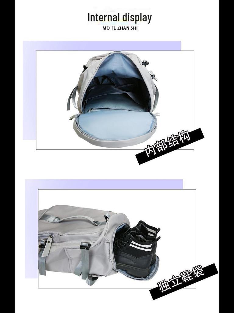 Duża pojemność, wodoodporna torba do jogi z tkaniny Oxford z logo, pasek na ramię lub podwójny, niezależna przegroda na buty, torba sportowa