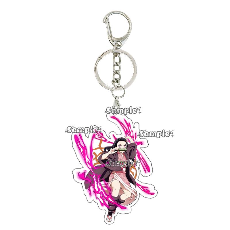 Anime Fashion Kamado Nezuko Cartoon Acrylic Keychain Pendant Charm Bag 5cm Jewelry Accessories Key Ring Gifts Toys for Friends