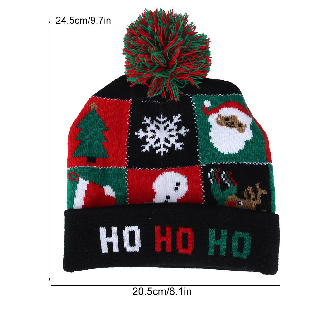 Christmas Knitted Soft Warm Winter Hat Light Hat for Children Adults Festivals Holiday Party