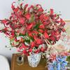 4 Heads Artificial Lilis DIY Flower Floral Arrangement Simulation Flowers Multicolor Realistic Wedding Bouquet Home Decoration