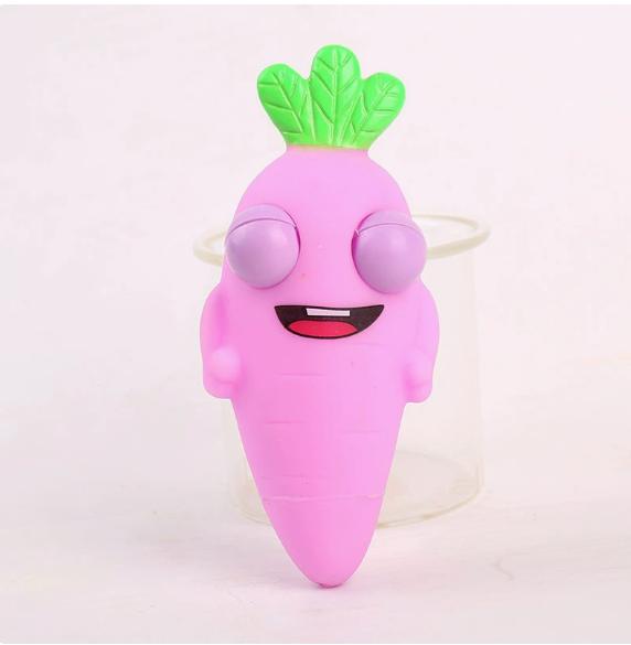 1pc-Interesting squinting carrot pinch toy, new soft and fluffy squeeze toy