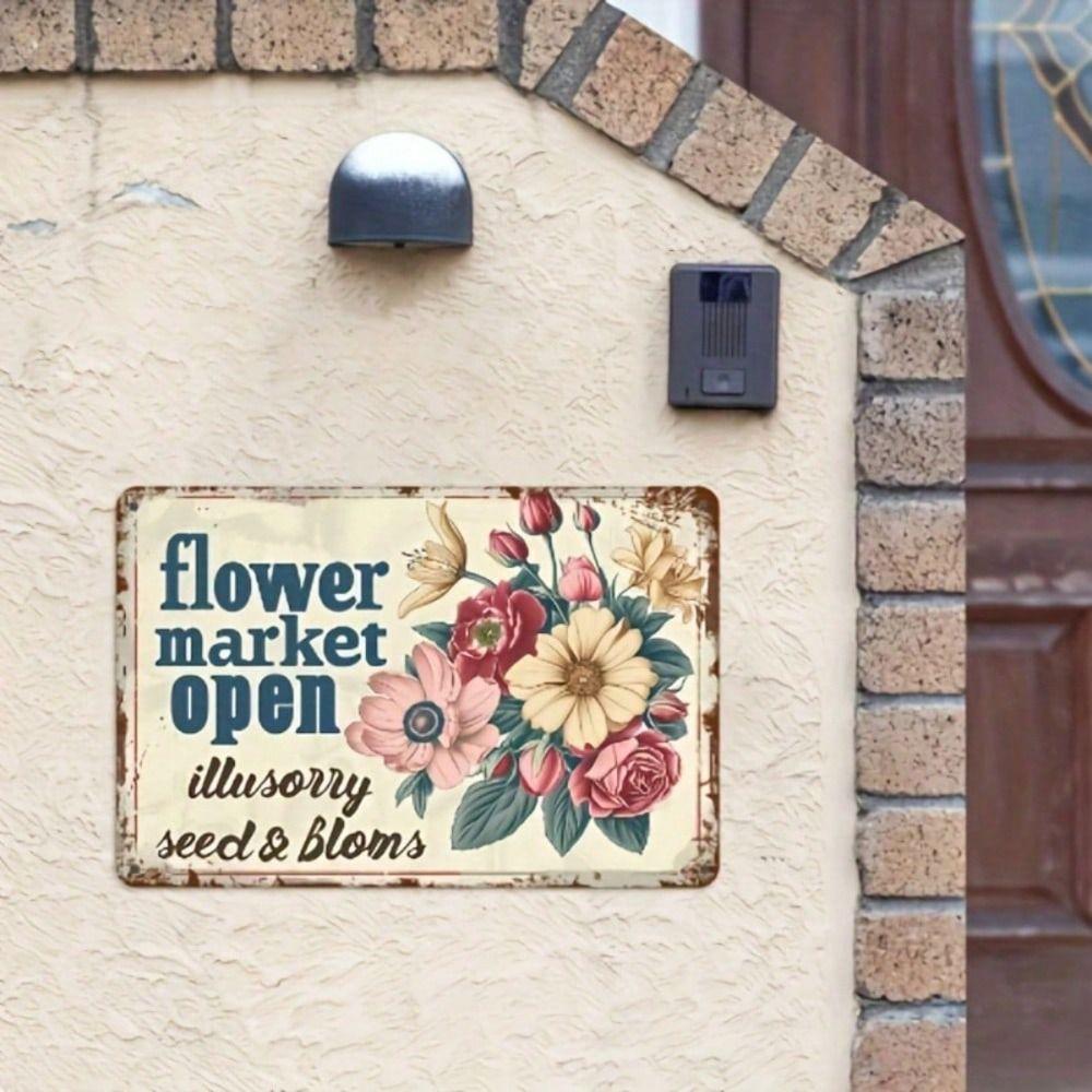 

Vintage Bloom Metal Wall Art, Retro Flower Decor for Living Room