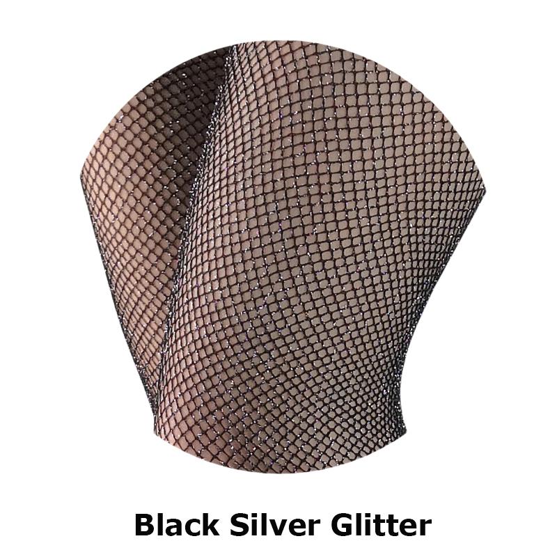 

Summer Women Fashion Gold Glitter Silver Glitter Fishnet Carnival Tights Mid-Rised Black Nude Color Mini Small Medium Big Hole Big Net