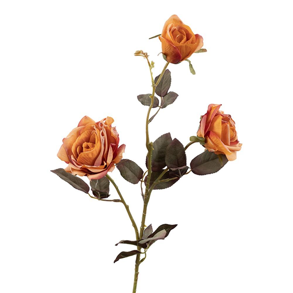 Add a Touch of Elegance with 3 Head Dry Burnt Rose Artificial Flower